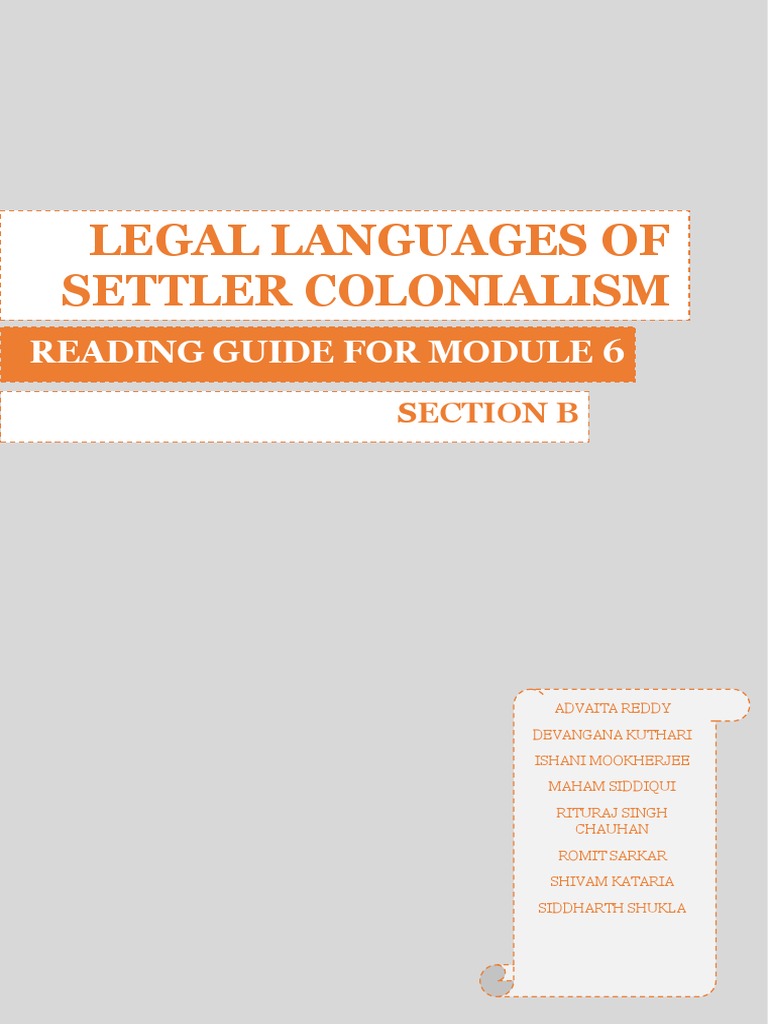 Settler colonialism reading guide group 6 50124 pdf