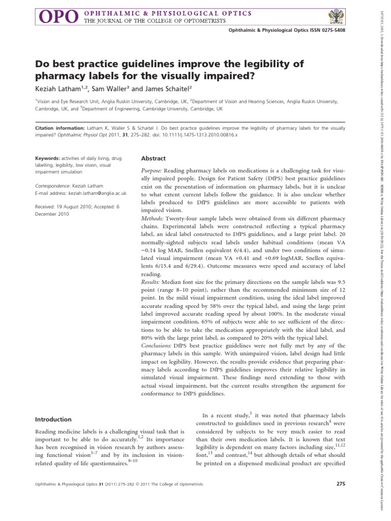 Visual Acuity Guidelines