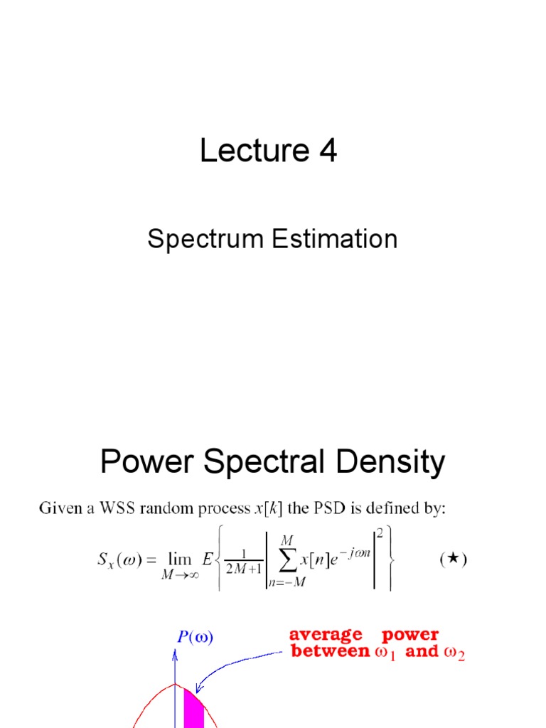 Power Spectral Density Estimation Techniques | PDF