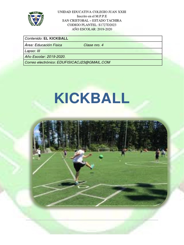 Kickball CLASE 4 EDUCACION FISICA PRIMER AÑO | PDF | Reglas y ...