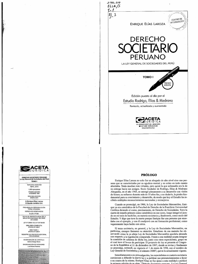 Derecho societario peruano tomo i pdf sociedad ex gesis