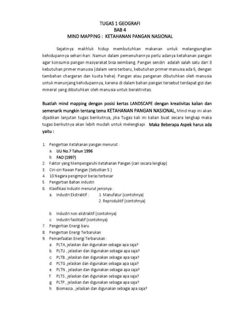 Mind Map Ketahanan Pangan Nasional | PDF | Kesehatan Holistik ...