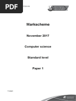 Computer Science Paper 1 SL Markscheme