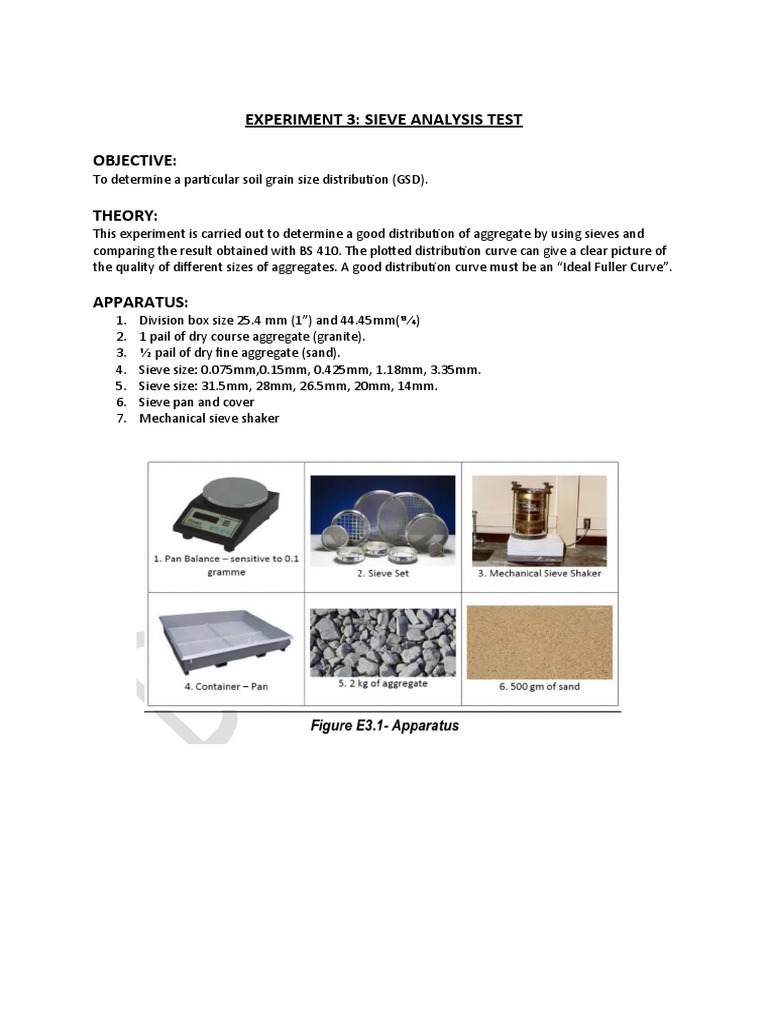 Sieve Analysis Test PDF Materials Physical Sciences