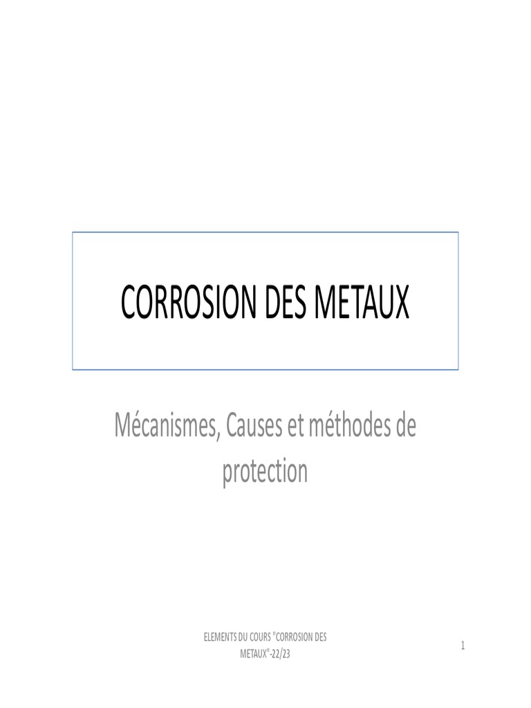 Corrosion Des Metaux 22 - 23 | PDF | Corrosion | Acier inoxydable