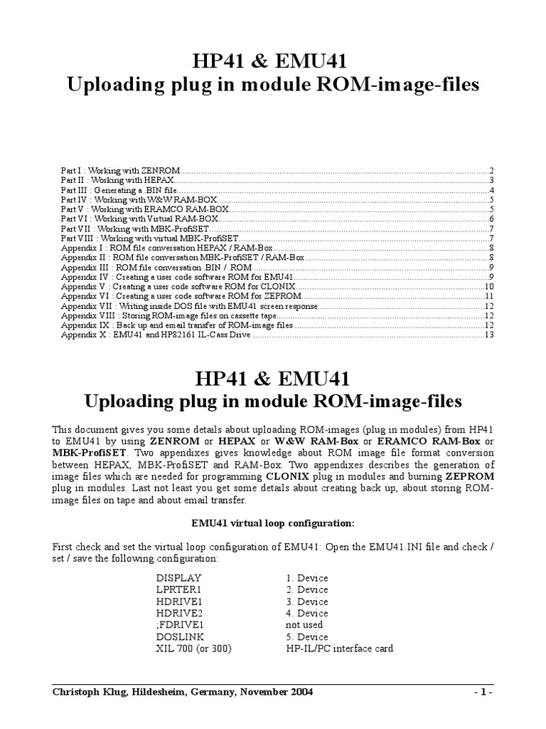 Uploading HP41 ROM Images to EMU41 | PDF | Computer File | Programming