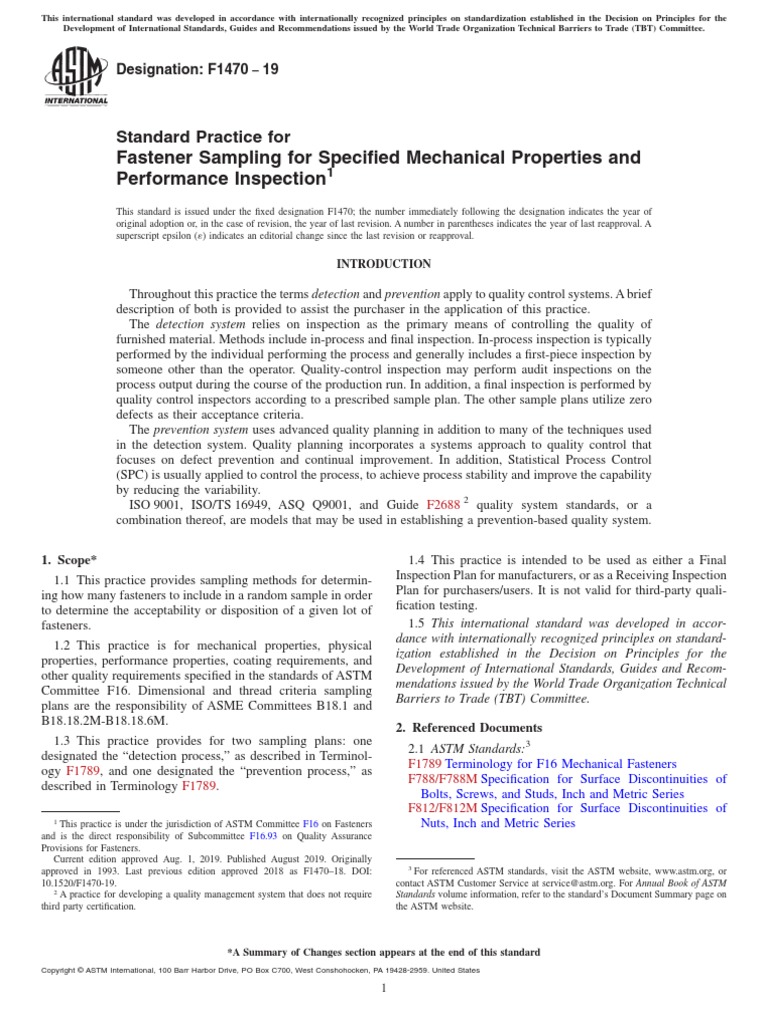 Astm F1470 19 Pdf Screw Iso 9000