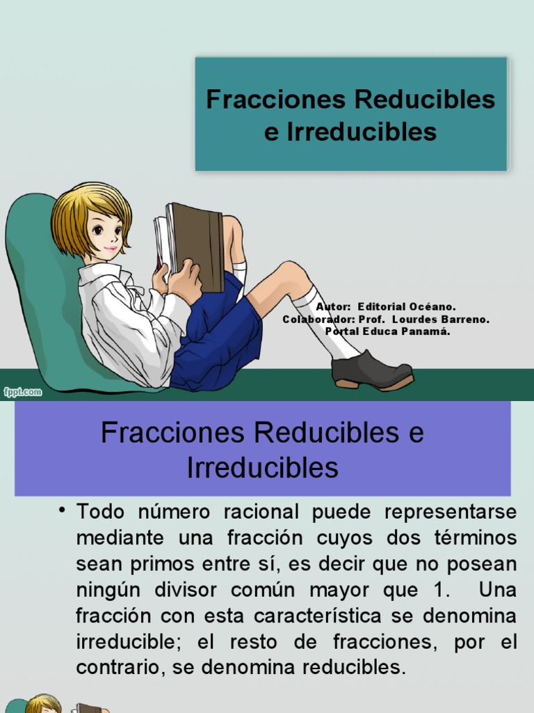 Fracciones Reducibles e Irreducibles PDF Matemáticas Conceptos matemáticos
