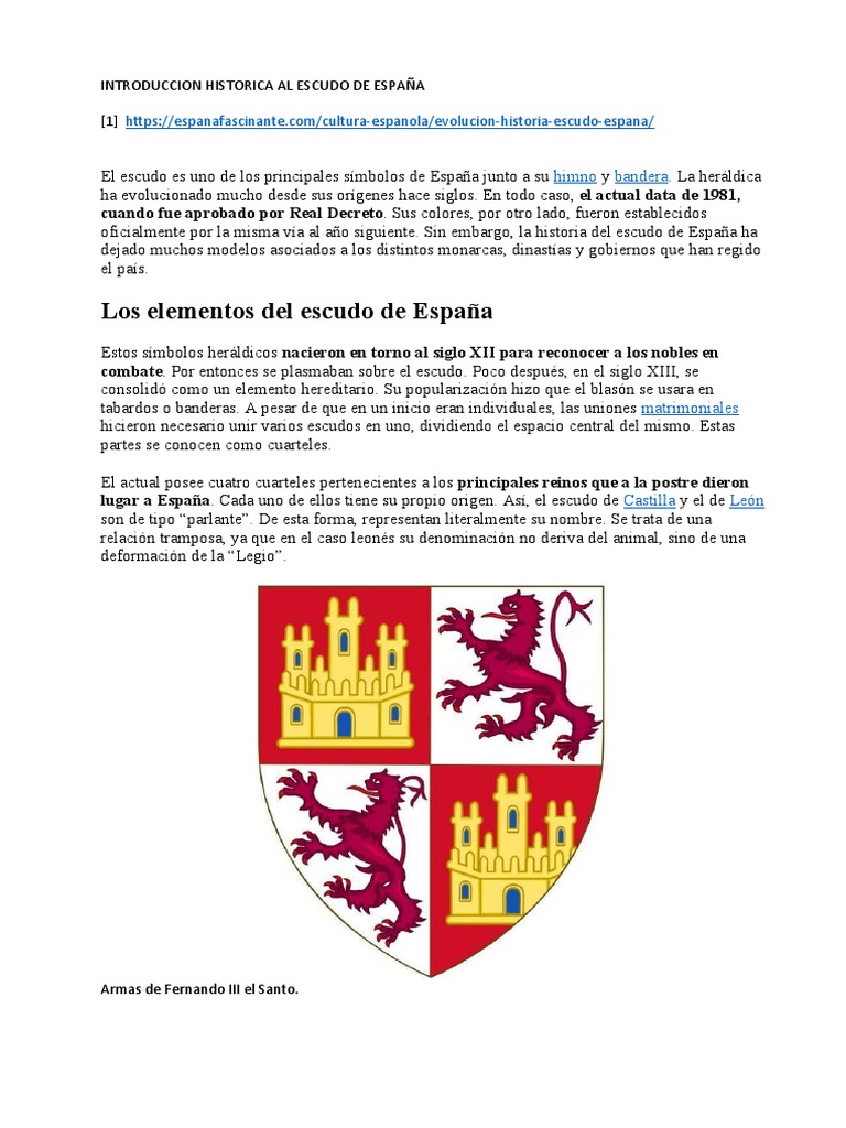 Introduccion Historica Al Escudo de España | PDF | España | Los símbolos