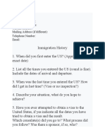 Immigration Questionnaire English