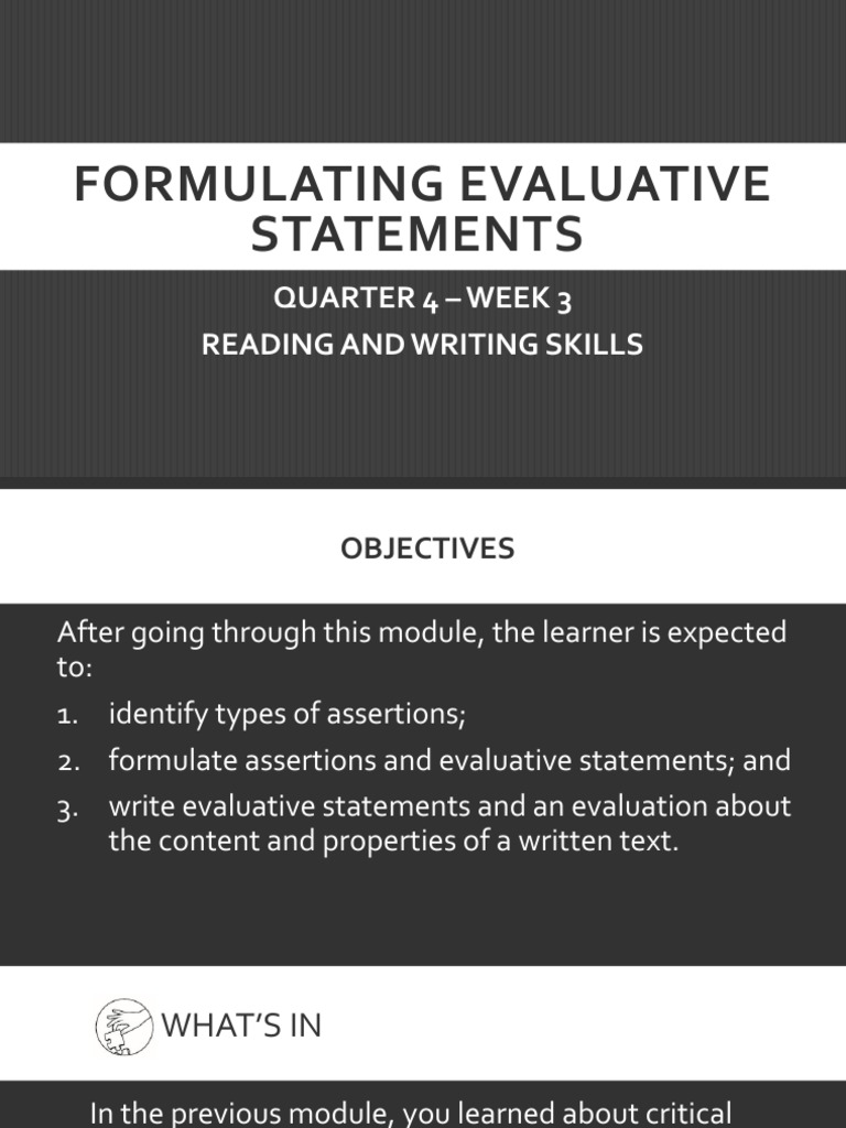 Evaluating Assertions and Statements | PDF | Argument | Reason