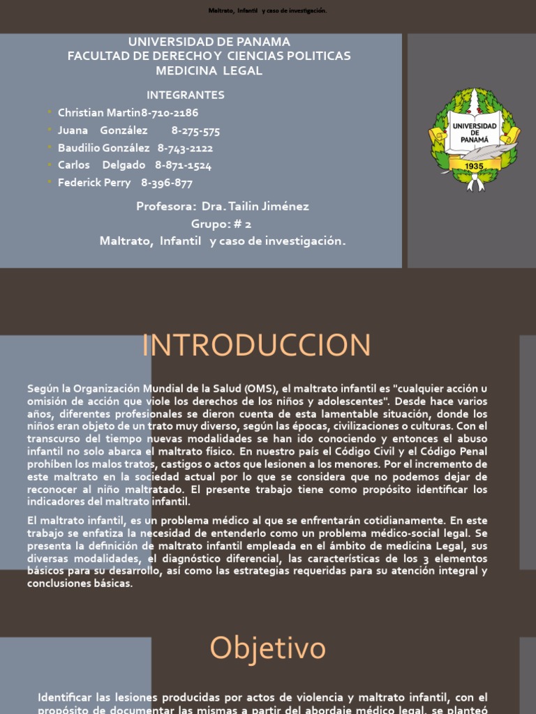 Indicadores de Maltrato Infantil en Medicina Legal | PDF | Abuso ...