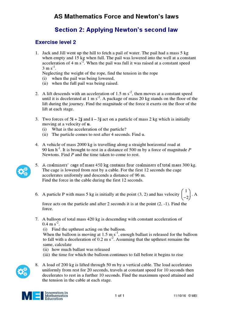 20.3 F Ma Questions PDF Acceleration Force