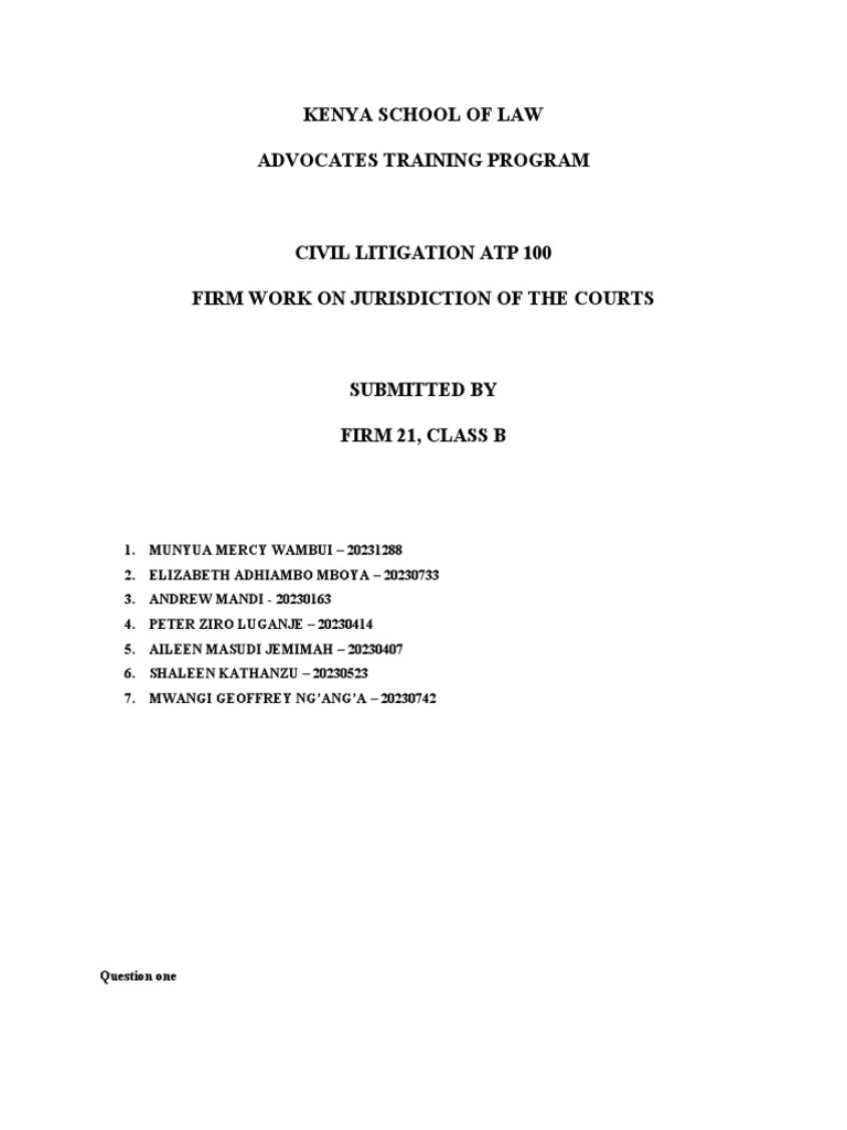 Understanding Court Jurisdiction in Kenya | PDF | Alternative Dispute ...