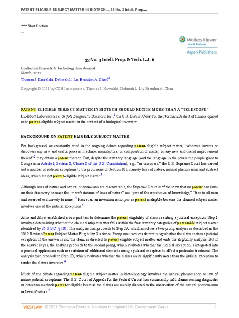 patent-eligible-subject-matter-in-biotech-should-recite-more-than-a