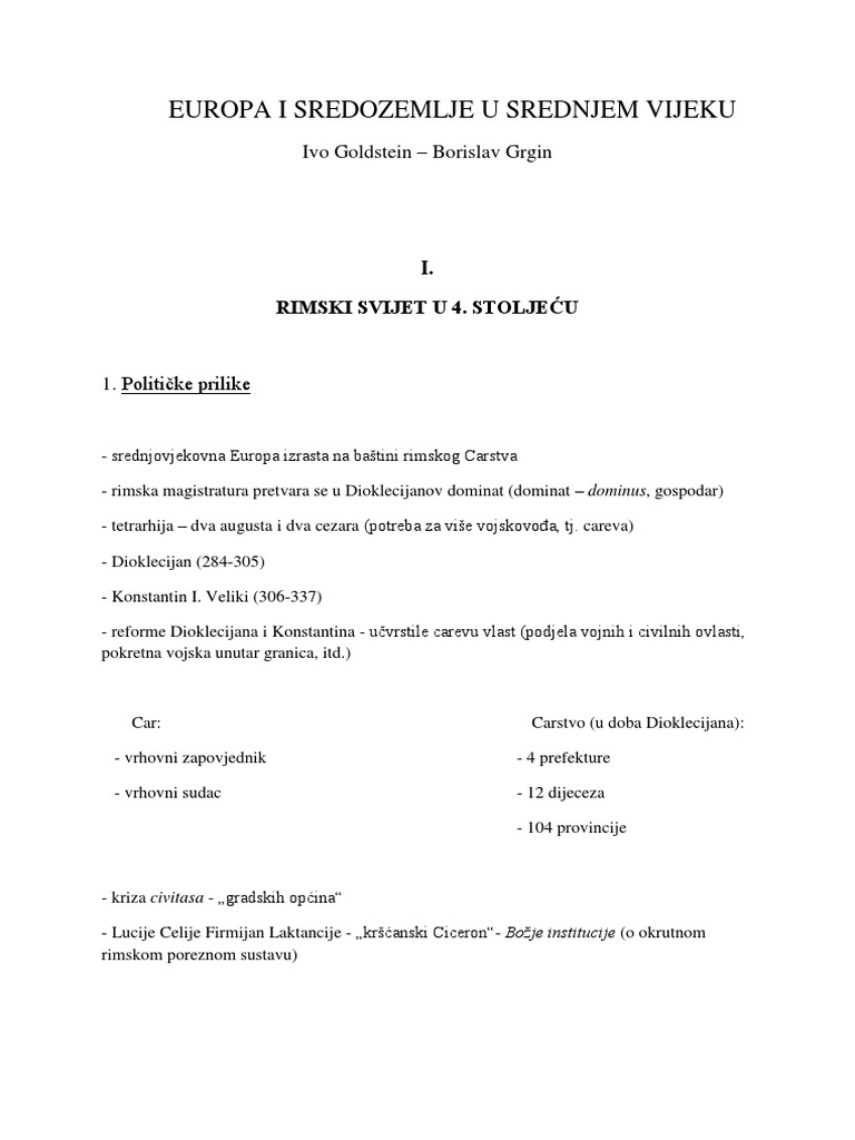 Europa I Sredozemlje U Srednjem Vijeku | PDF