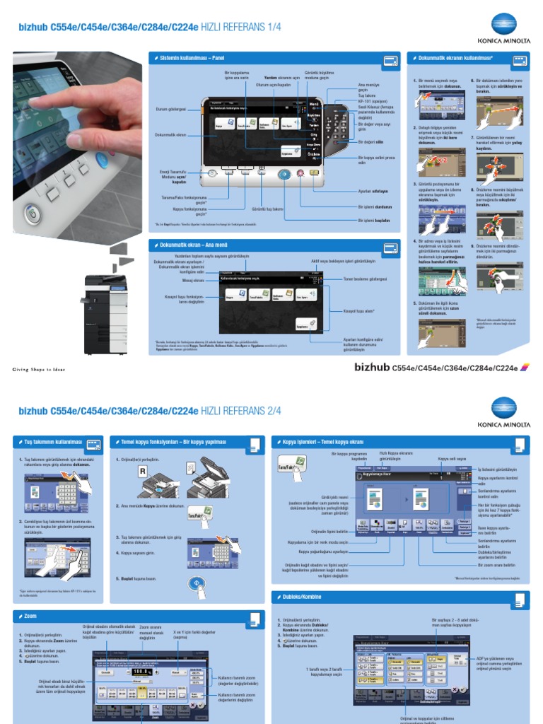 Bizhub C554e C454e C364e C284e C224e Quick Reference TR 1 0 1 | PDF