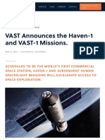 VAST Announces the Haven-1 and VAST-1 Missions. — VAST