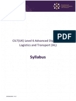 CILTUK Level 6 Advanced Diploma in Logistics and Transport Syllabus April 2019