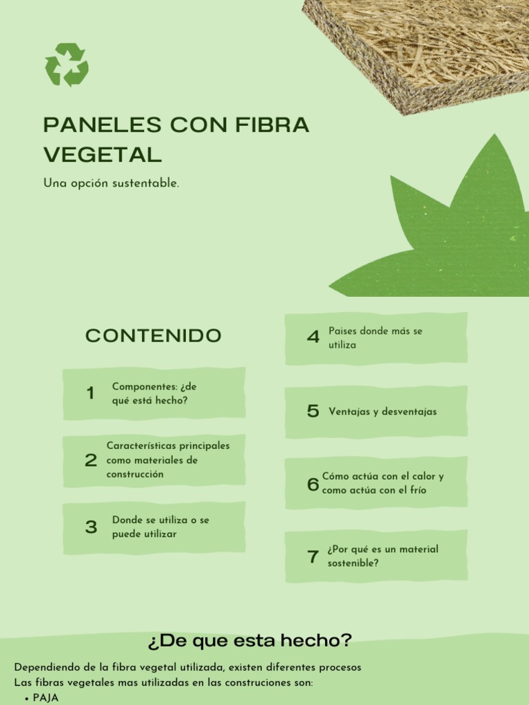 Paneles Con Fibra Vegetal Pdf Aislamiento Térmico Madera