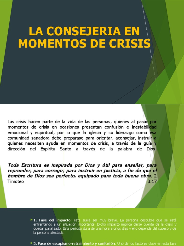 La Consejeria en Momentos de Crisis PDF Ciencia cognitiva Sicología