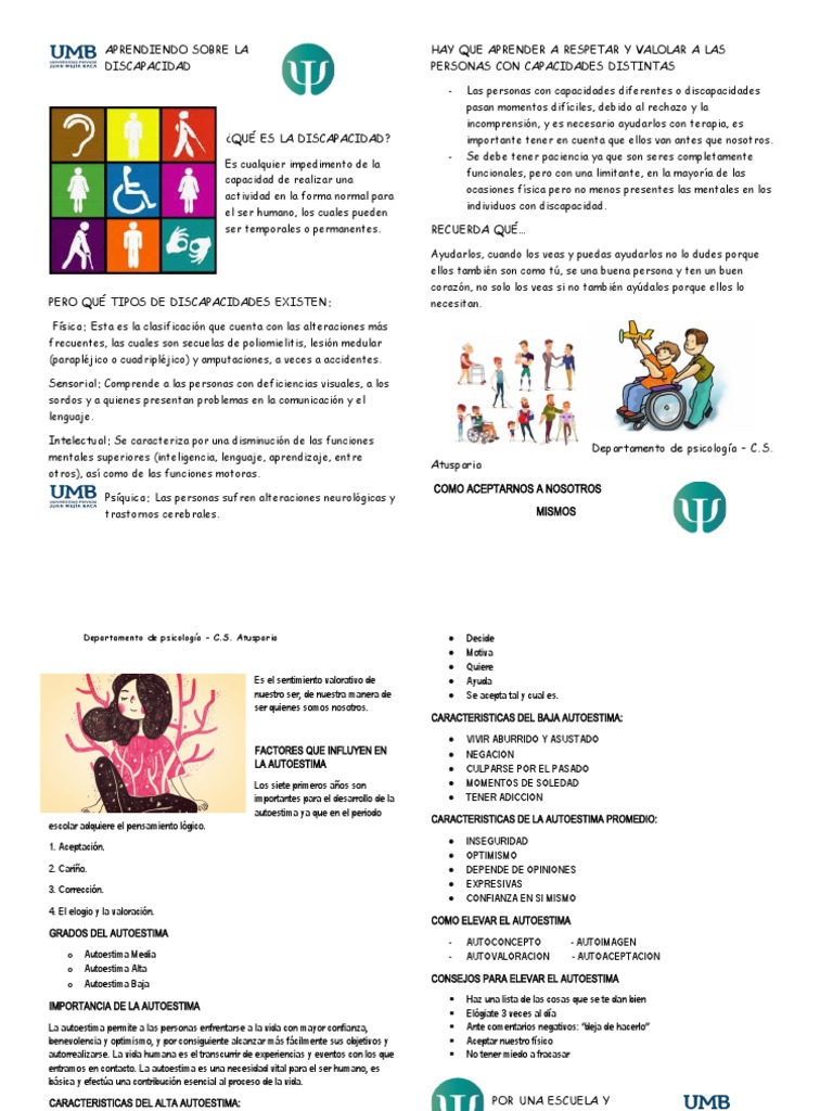 Tipos de Discapacidad y Autoestima | PDF | Autoestima | Invalidez