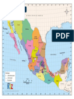México Con Coordenandas Geográficas A Color