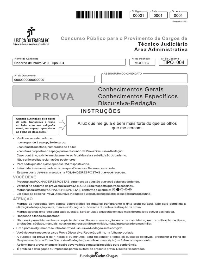 Prova J10 Tipo 004 1 | PDF | Liderança | Motivação