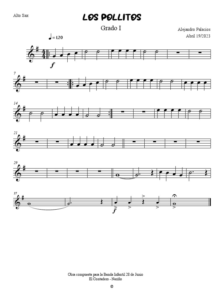LOS POLLITOS Alto Sax PDF