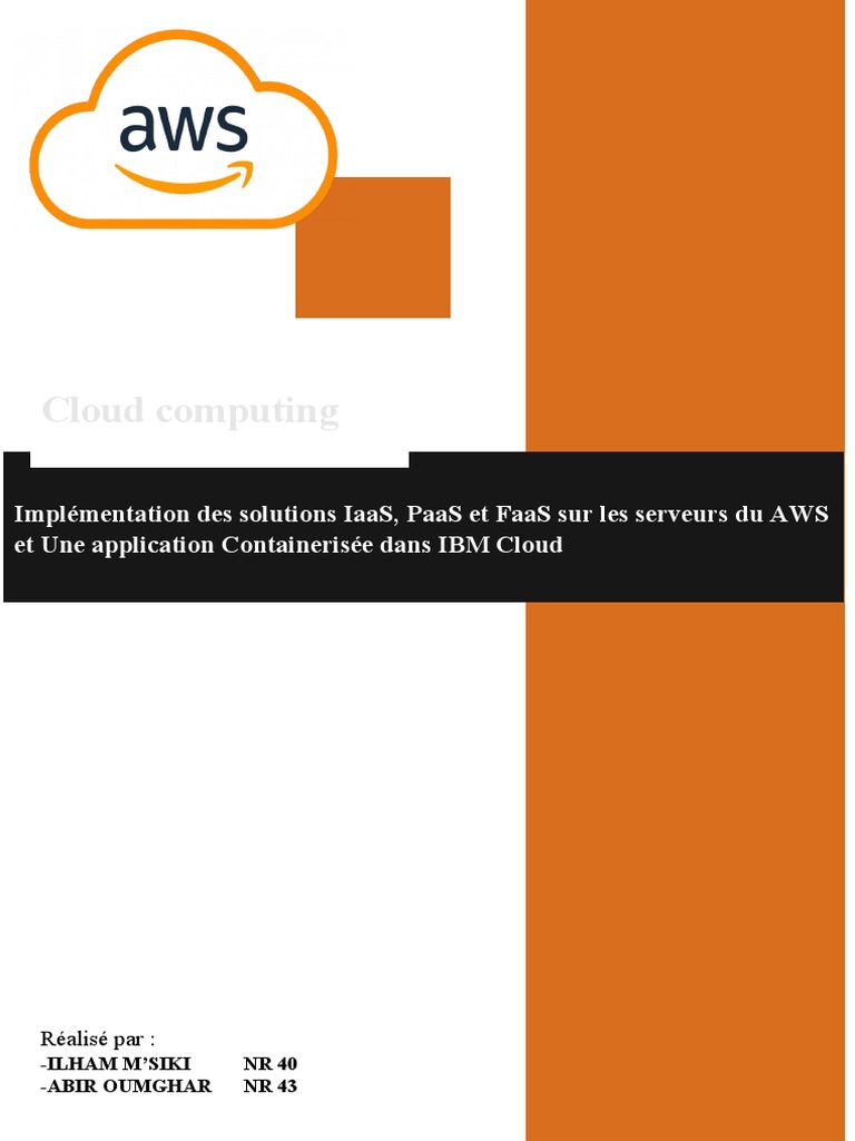 Projet Cloud Computing | PDF | Cloud computing | Amazon Web Services