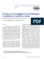 Enfoques de Investigación en Odontología Cuantitativa, Cualitativa y Mixta