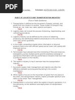 Audit of Logistics and Transpo