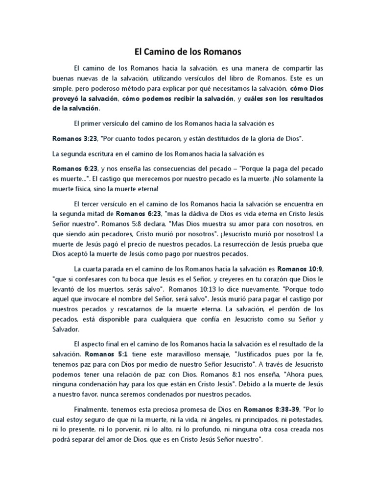 Camino de los Romanos a la Salvación | PDF | Salvación | Jesús