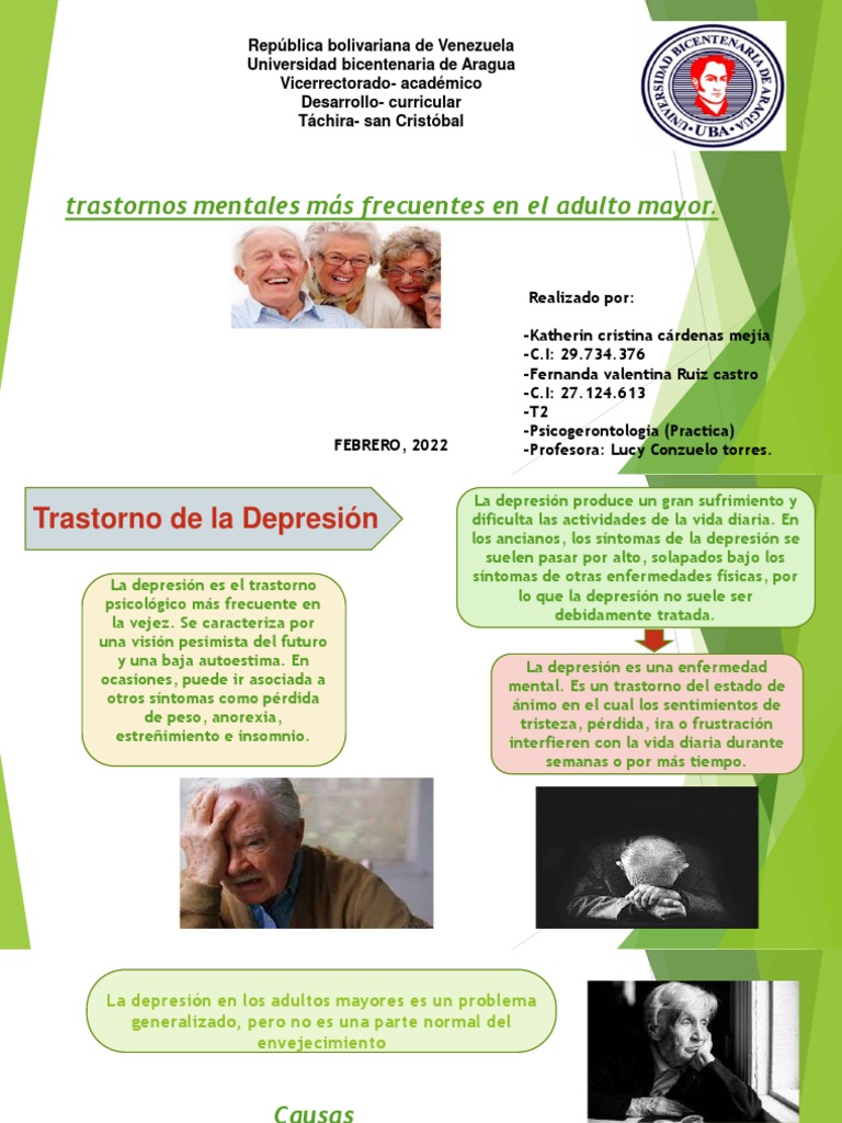 Trastornos mentales en adultos mayores | PDF | Ansiedad | Depresión ...