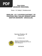 Download ANALISA LOCATION QUOTIENT  LQ  DI PROPINSI BALI UNTUK MENENTUKA SEKTOR EKONOMI  UNGGULAN by Nyoman Rudana SN6469624 doc pdf