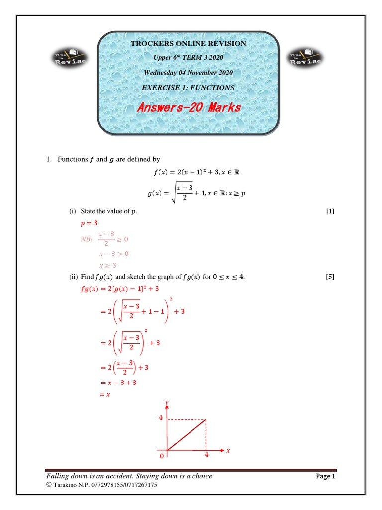 Answers - Exercise 1 Functions | PDF | Mathematics | Mathematical Logic