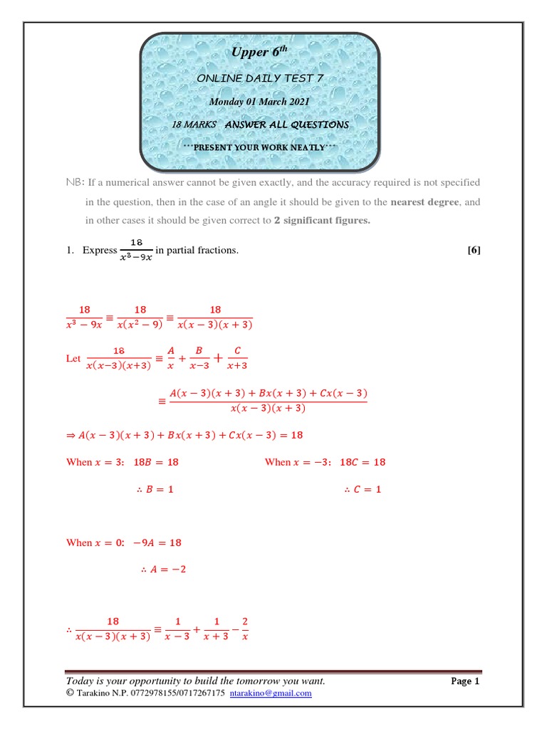 Trockers Grade 7 Maths Test Solutions | PDF | Applied Mathematics ...