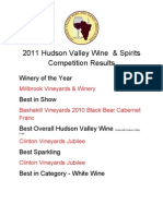 2011 Hudson Valley Wine & Spirits Competition Results