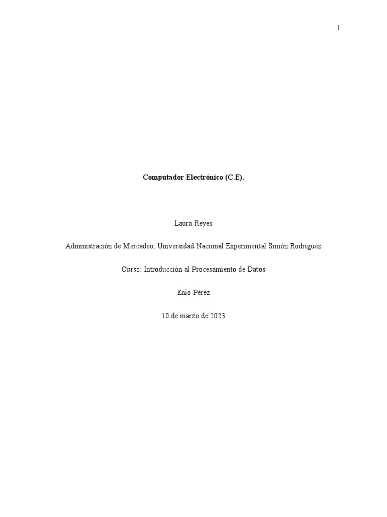 Computador Electrónico | PDF | Hardware de la computadora | Programa de ...