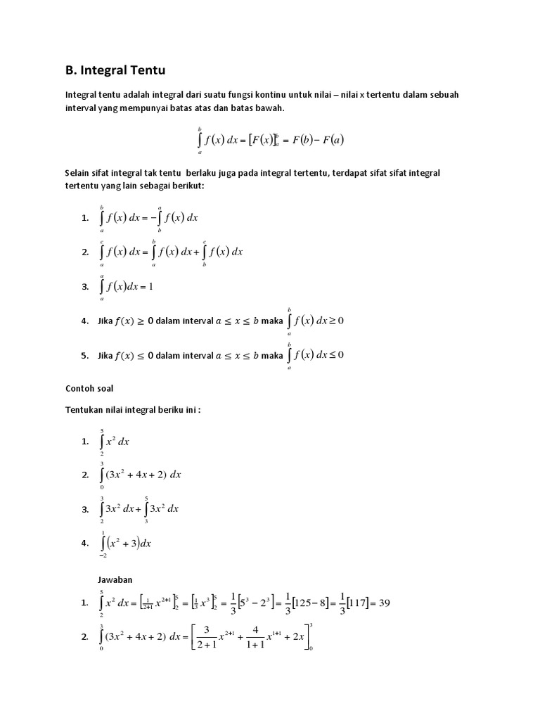 Integral Tentu dan Trigonometri | PDF