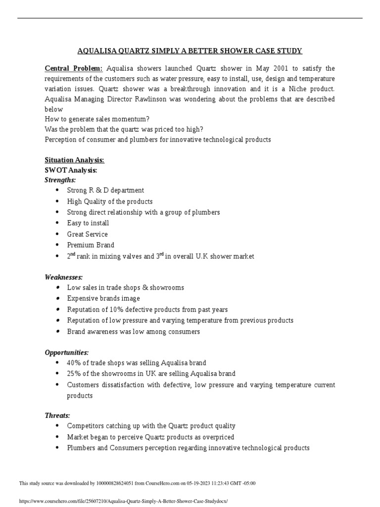 Aqualisa Quartz Simply A Better Shower Case Study Central Problem Aqualisa Showers Launched