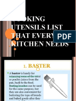 Cooking Utensils List That Every Kitchen Needs