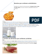 2 Nombre de Alimentos Que Contienen Carbohidratos