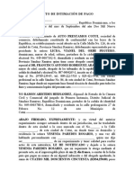 Acta de Intimacion - Yesenia Paredes Rosario - Araujo - Auto Prestamos Cotui