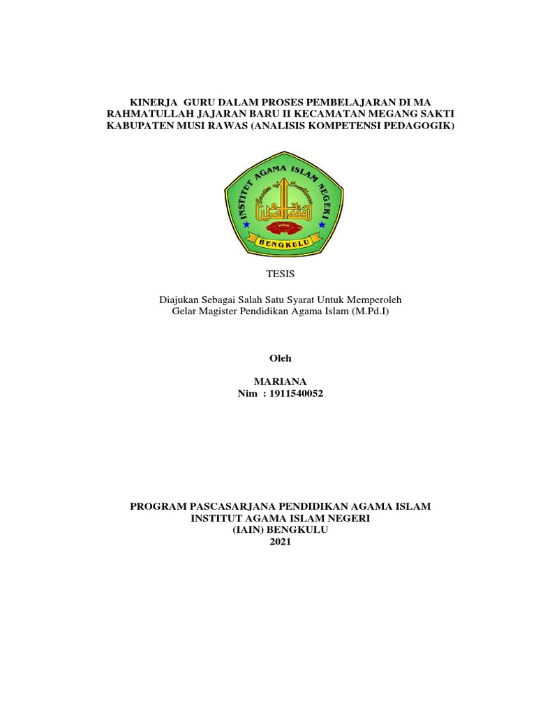 Tesis Mariana Ujian Tesis 2 Pdf