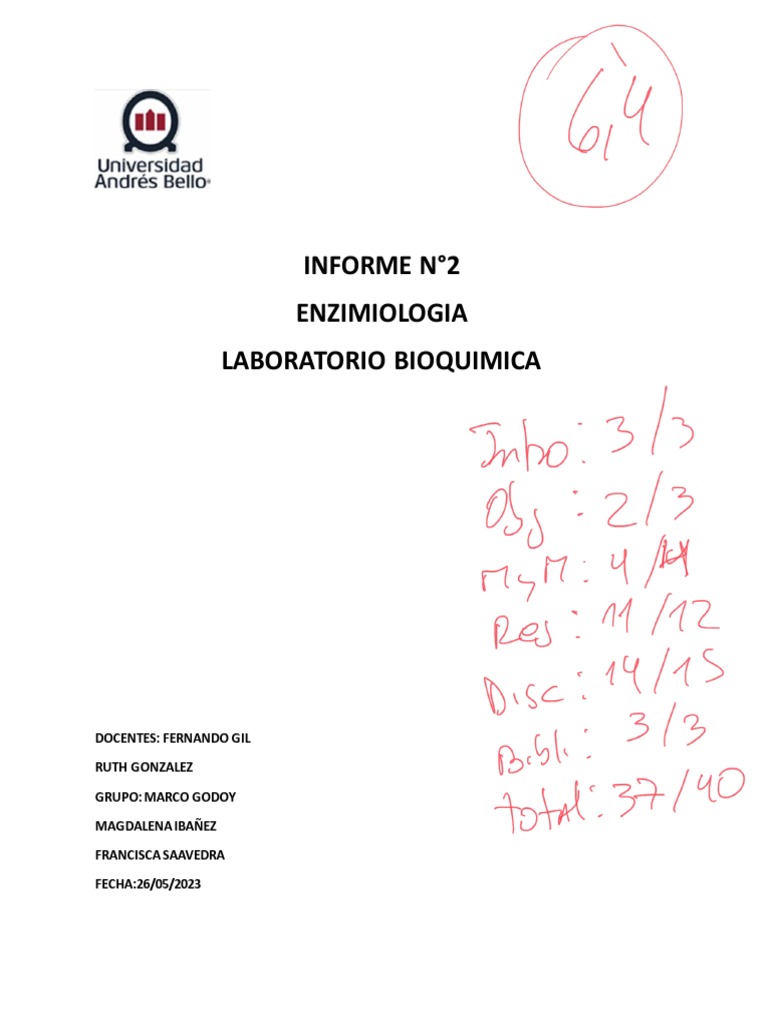 Enzimas Marco Godoy, Magdalena Ibañez, Francisca Saavedra PDF La