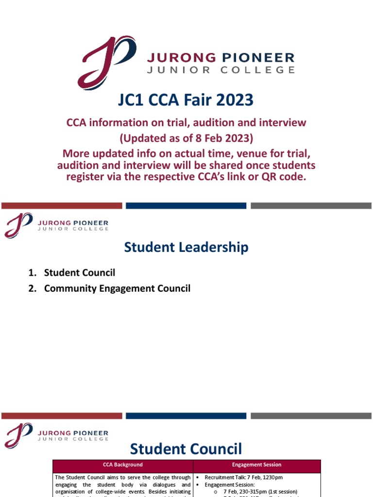 JC1 CCA Fair 2023 - CCA Information