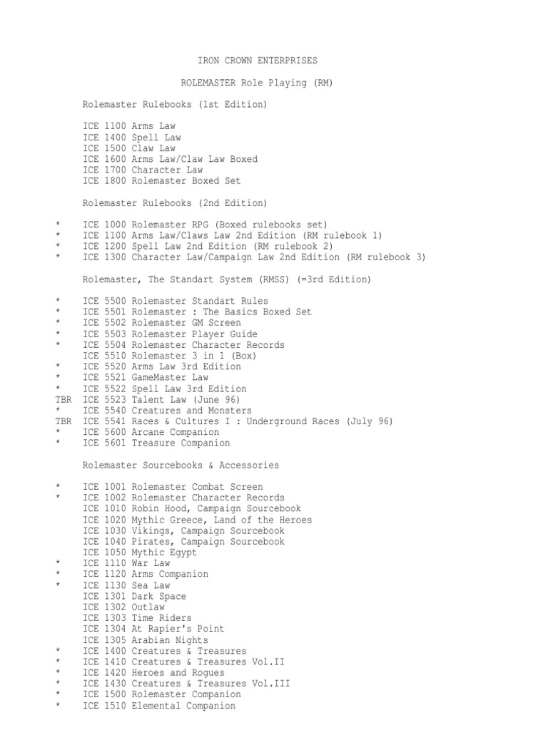 Ice List | PDF | Middle Earth | J. R. R. Tolkien
