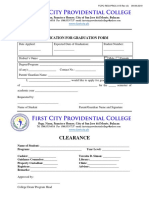 Application For Graduation Form With Clearance Form