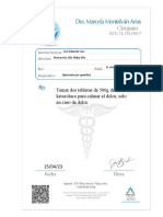 Cirujano: Tomar Dos Tabletas de 500g de Ketorolaco para Calmar El Dolor, Solo en Caso de Dolor